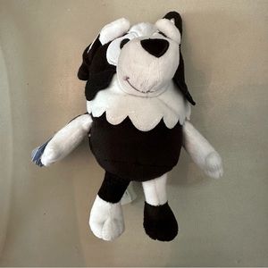 Bluey Friends Mackenzie Stuffed Animal Puppy Dog Plush Black White 7" With Tag